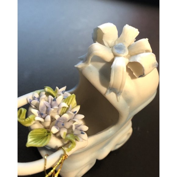 Porcelain Blue Baby Carriage Arte Porcelain designed by JS Collection Signed - Picture 10 of 12